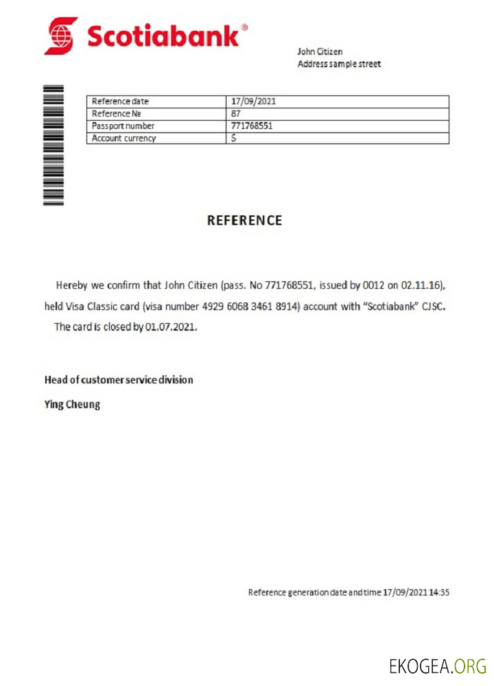 Référence à Hong Kong , Scotiabank , closure